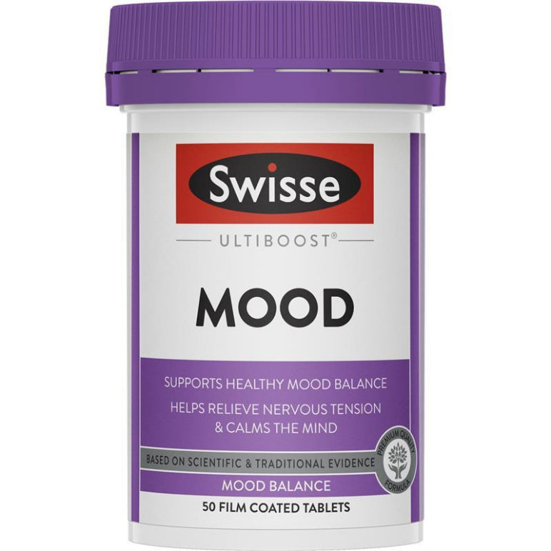 Swisse Ultiboost Mood 50 Tablets front image on Livehealthy HK imported from Australia