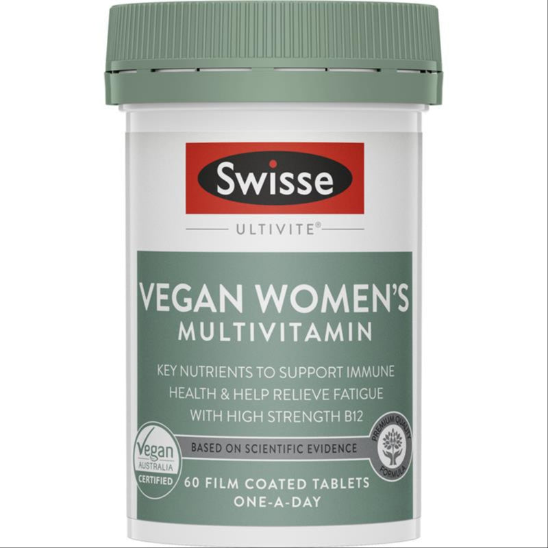 Swisse Vegan Womens Ultivite 60 Tablets front image on Livehealthy HK imported from Australia