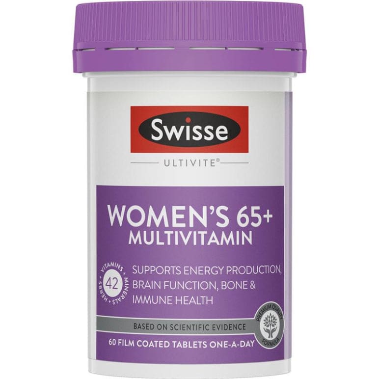 Swisse Womens Multivitamin 65+ 60 Tablets front image on Livehealthy HK imported from Australia