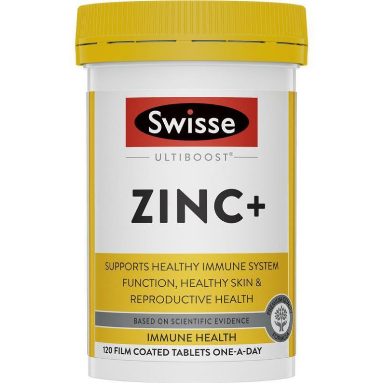 Swisse Zinc+ 120 Tablets front image on Livehealthy HK imported from Australia