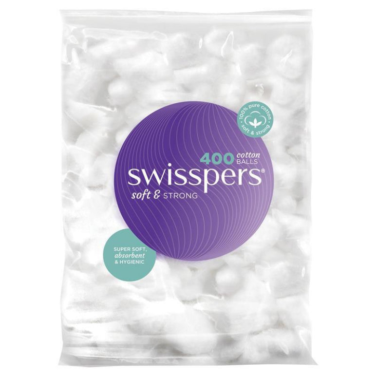 Swisspers Cotton Balls 400 front image on Livehealthy HK imported from Australia