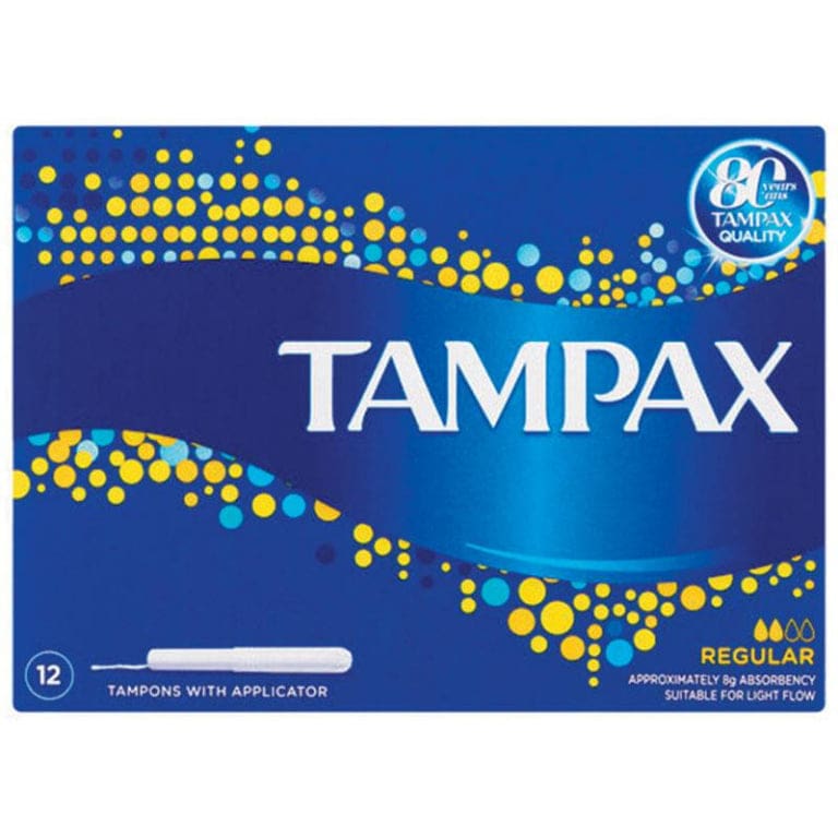 Tampax Tampons Regular 12 Pack front image on Livehealthy HK imported from Australia