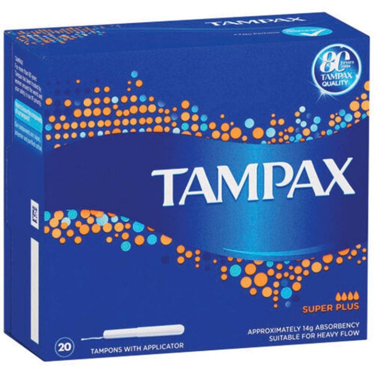 Tampax Tampons Super Plus 20 Pack front image on Livehealthy HK imported from Australia