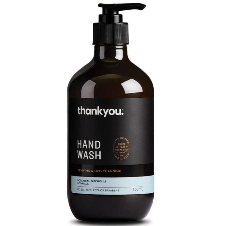 Thankyou Botanical Patchouli & Vanilla Hand Wash 500ml front image on Livehealthy HK imported from Australia