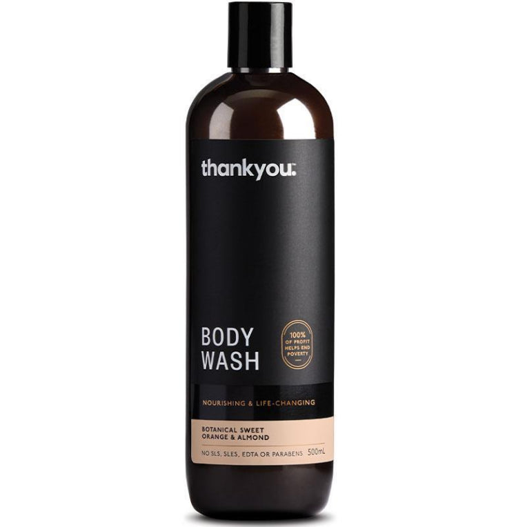 Thankyou Botanical Sweet Orange & Almond Body Wash 500ml front image on Livehealthy HK imported from Australia