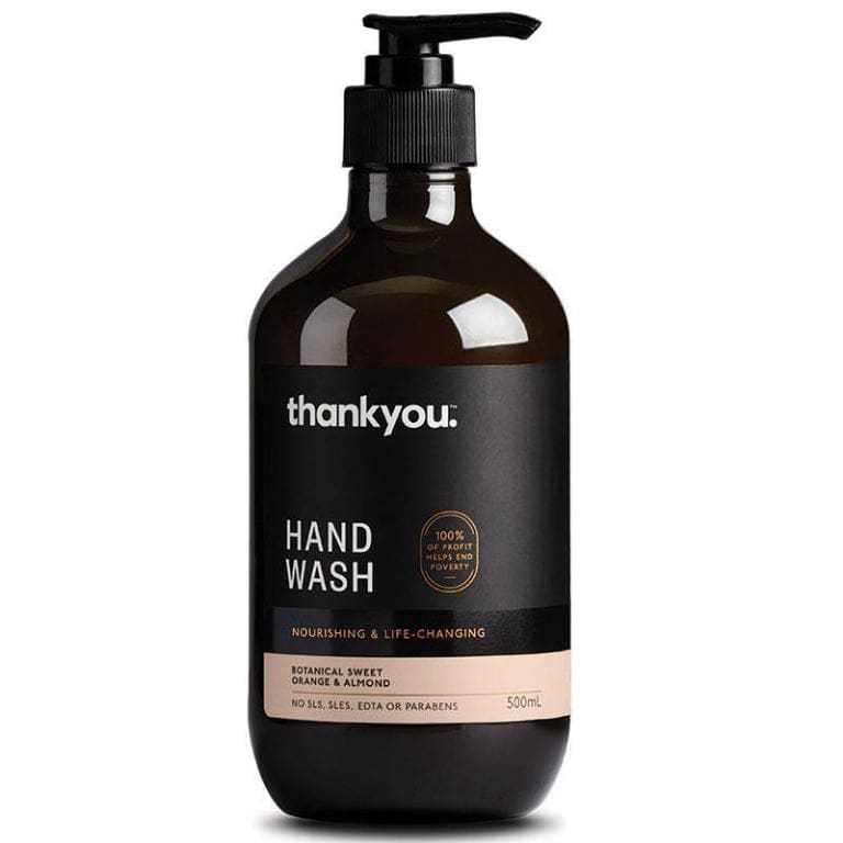 Thankyou Botanical Sweet Orange & Almond Hand Wash 500ml front image on Livehealthy HK imported from Australia