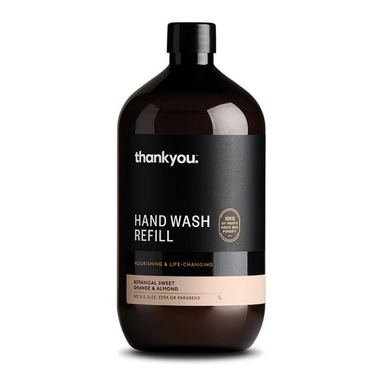 Thankyou Botanical Sweet Orange & Almond Hand Wash Refill 1 Litres front image on Livehealthy HK imported from Australia