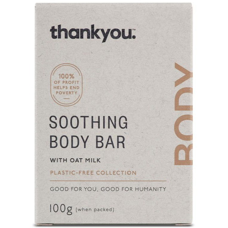 Thankyou Soothing Body Bar with Oat Milk 100g front image on Livehealthy HK imported from Australia