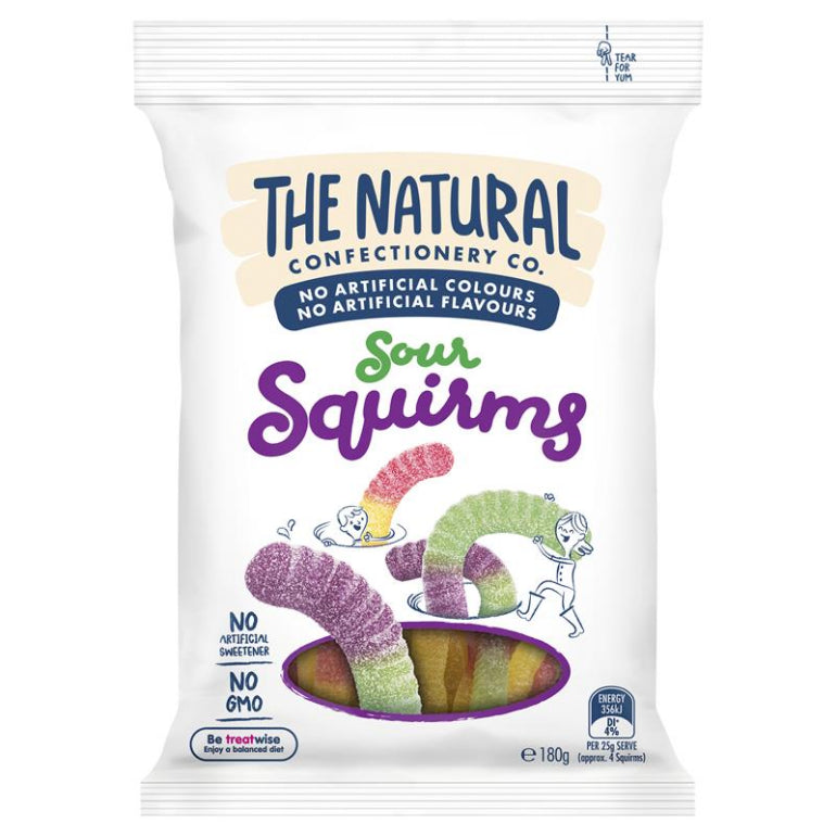 The Natural Confectionery Co. Squirms 180g front image on Livehealthy HK imported from Australia