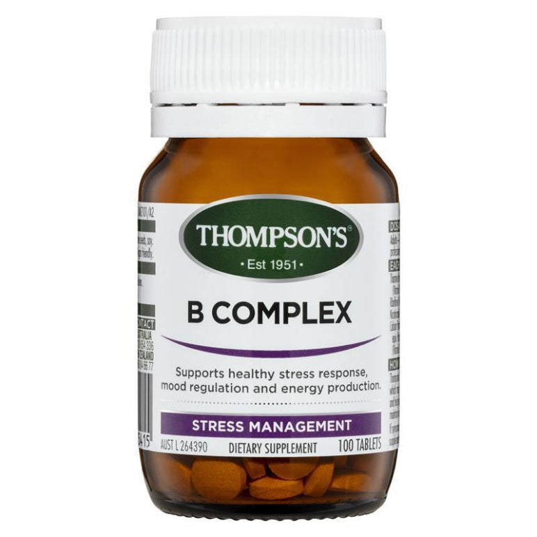 Thompson's B Complex 100 Tablets front image on Livehealthy HK imported from Australia