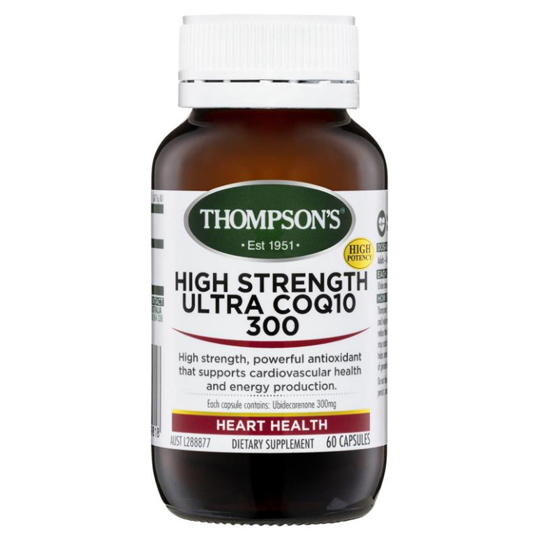 Thompson's CoQ10 300mg 60 Capsules front image on Livehealthy HK imported from Australia