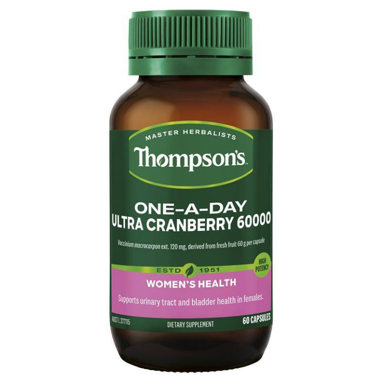 Thompson's One-A-Day Ultra Cranberry 60000 60 Capsules front image on Livehealthy HK imported from Australia