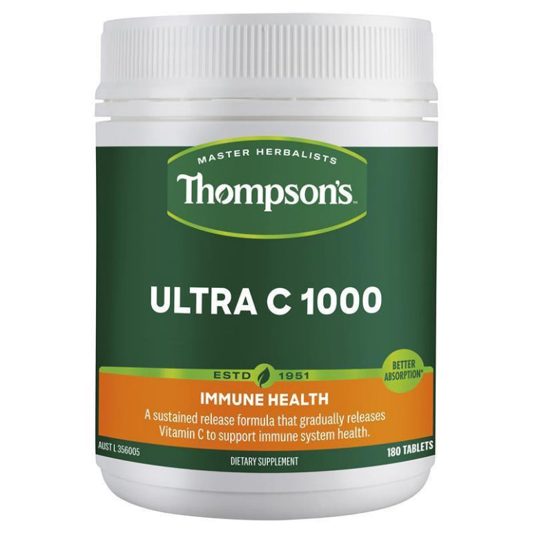 Thompson's Ultra C 1000mg 180 Tablets front image on Livehealthy HK imported from Australia
