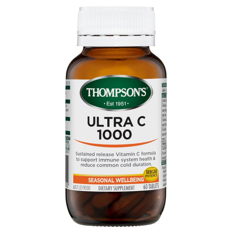 Thompson's Ultra C 1000mg 60 Tablets front image on Livehealthy HK imported from Australia