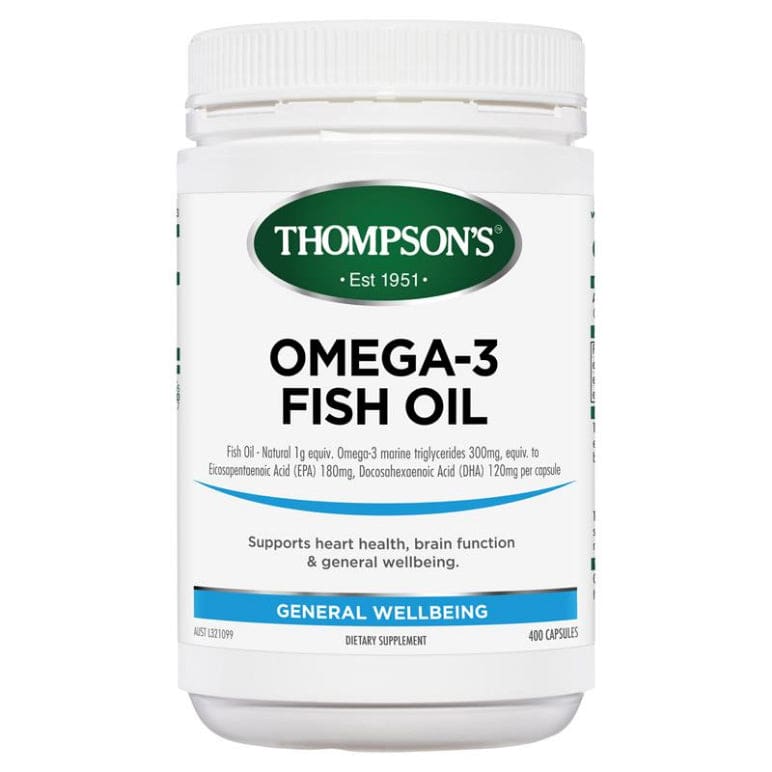 Thompson's Omega 3 Fish Oil 400 Capsules front image on Livehealthy HK imported from Australia