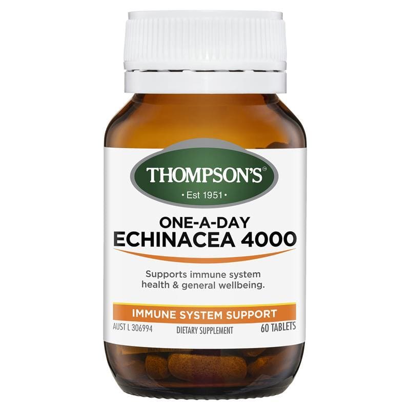 Thompson's One-a-day Echinacea 4000mg 60 Tablets front image on Livehealthy HK imported from Australia