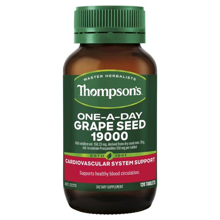 Thompson's One-A-Day Grape Seed 19000mg 120 Tablets front image on Livehealthy HK imported from Australia