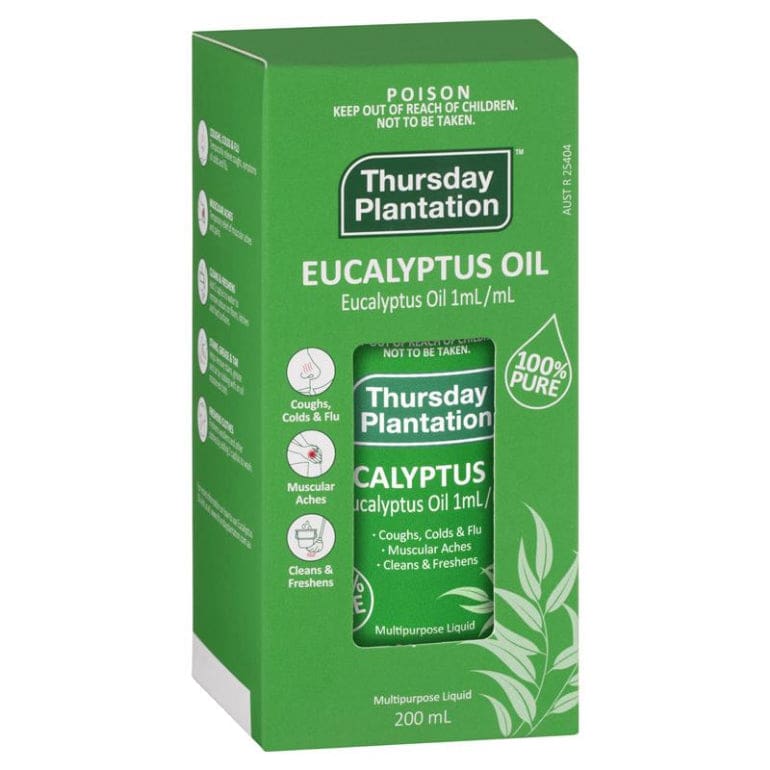 Thursday Plantation 100% Pure Eucalyptus Oil 200ml front image on Livehealthy HK imported from Australia