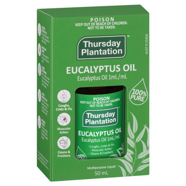 Thursday Plantation 100% Pure Eucalyptus Oil 50ml front image on Livehealthy HK imported from Australia