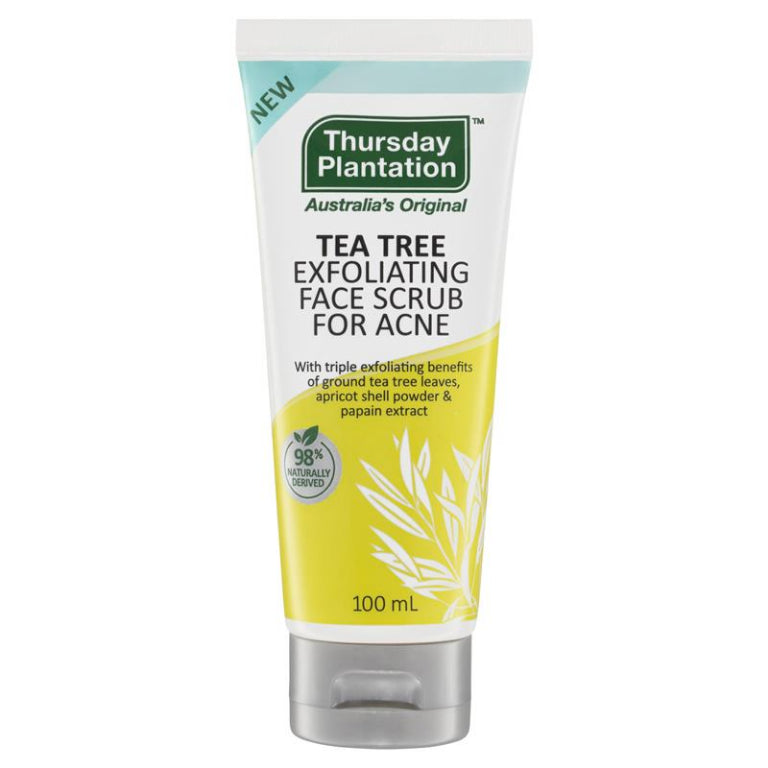 Thursday Plantation Tea Tree Exfoliating Acne Face Scrub 100ml front image on Livehealthy HK imported from Australia