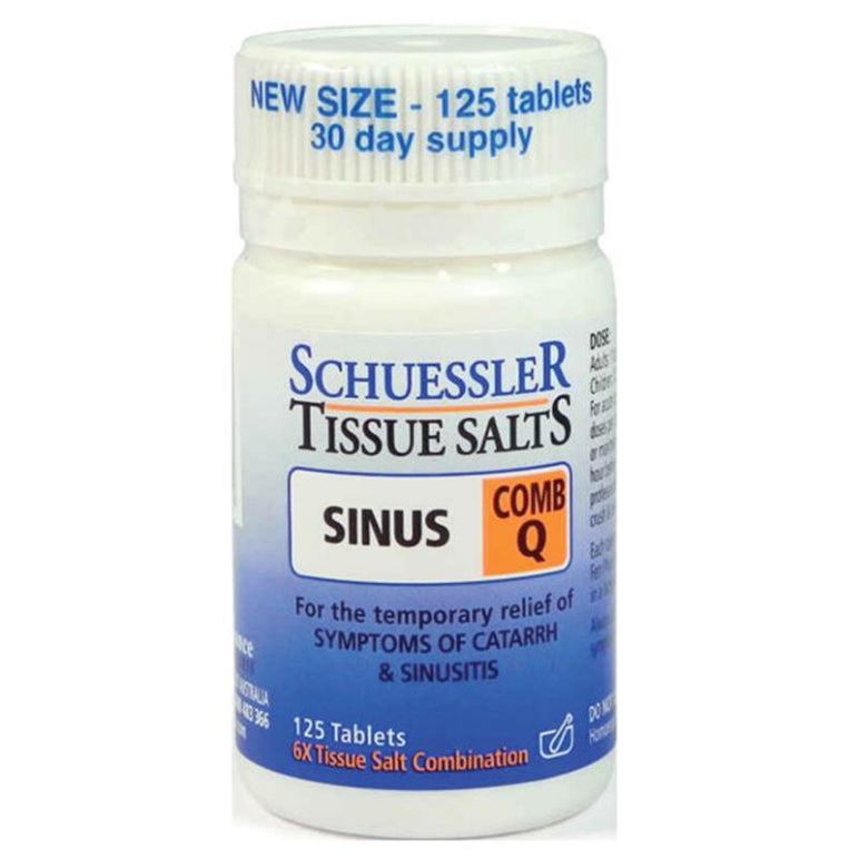 Tissue Salts Comb Q Sinus 125 Tablets front image on Livehealthy HK imported from Australia