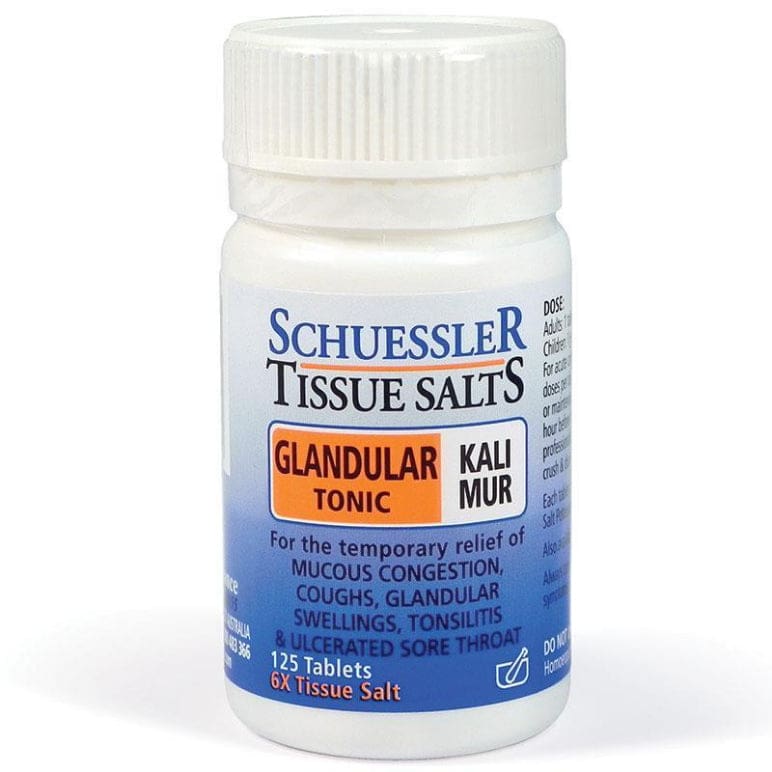 Tissue Salts Kali Mur Glandular Tonic 125 Tablets front image on Livehealthy HK imported from Australia