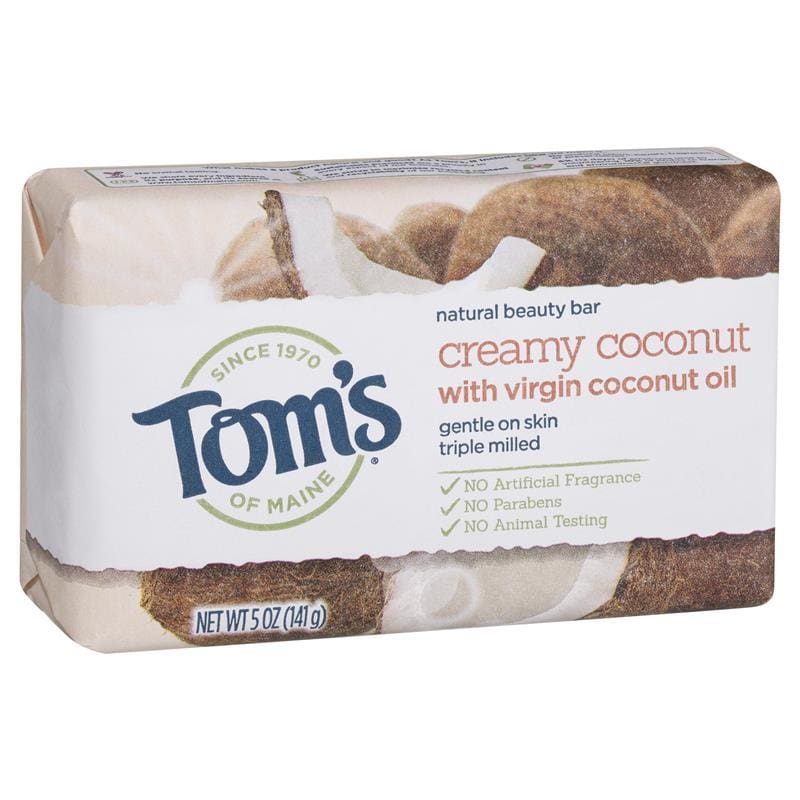 Tom's of Maine Natural Beauty Bar Creamy Coconut Soap 141g front image on Livehealthy HK imported from Australia
