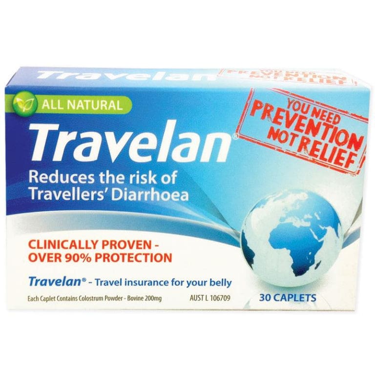 Travelan 30 Caplets front image on Livehealthy HK imported from Australia