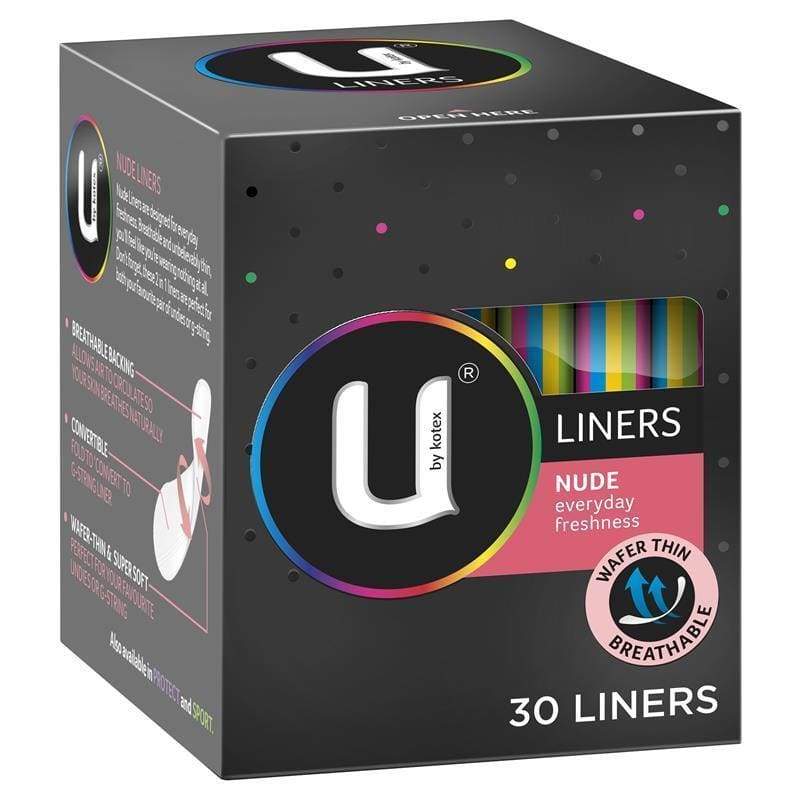 U by Kotex Liners Nude 30 Pack front image on Livehealthy HK imported from Australia