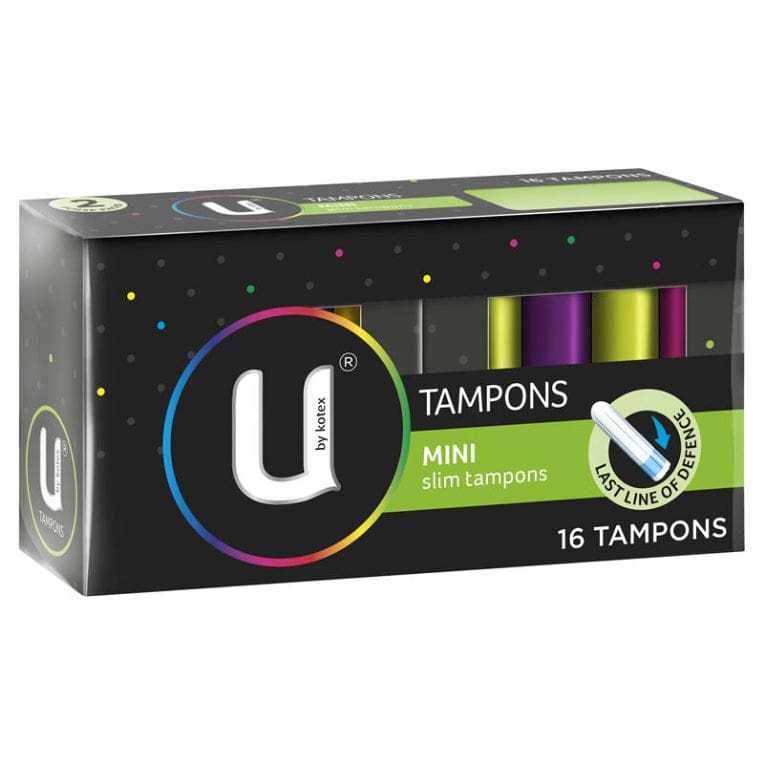 U by Kotex Slim Tampons Mini 16 Pack front image on Livehealthy HK imported from Australia