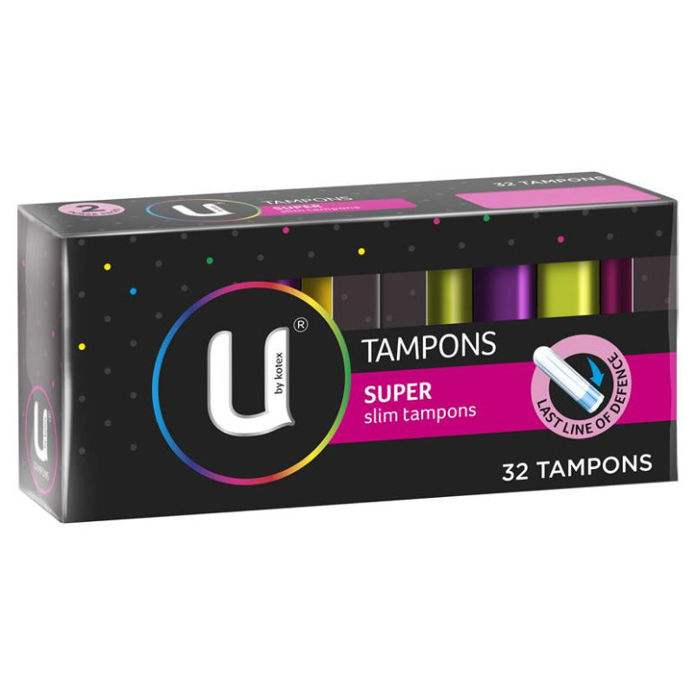U by Kotex Slim Tampons Super 32 Pack front image on Livehealthy HK imported from Australia