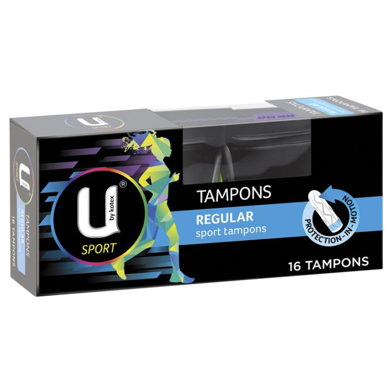U By Kotex Sport Tampons Regular 16 Pack front image on Livehealthy HK imported from Australia