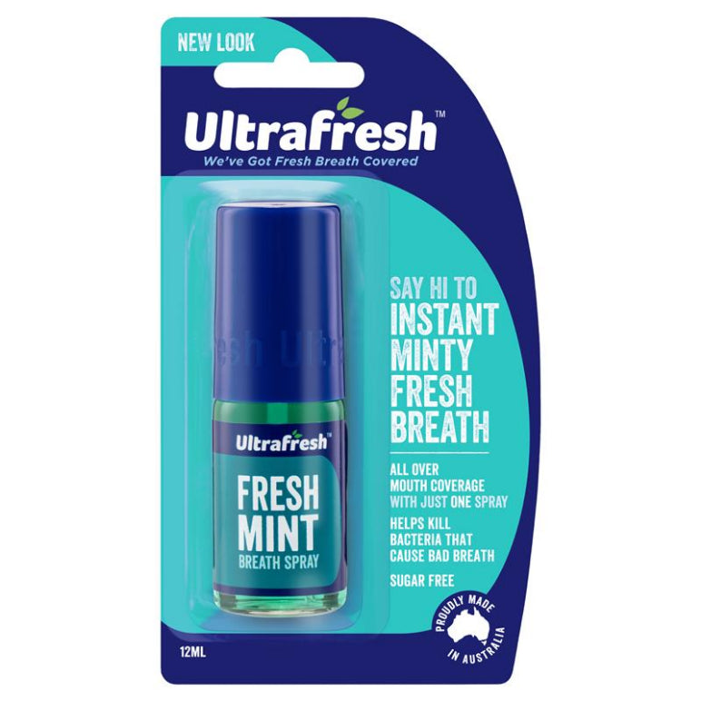 Ultrafresh Spray Freshmint 12ml front image on Livehealthy HK imported from Australia