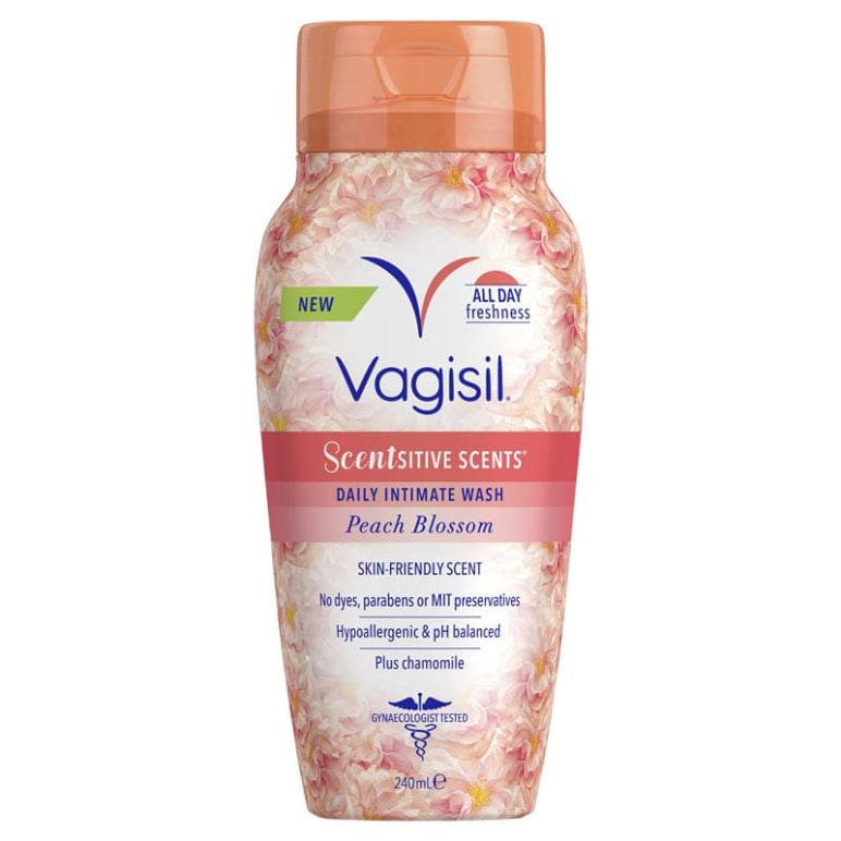 Vagisil Intimate Wash Peach Blossom 240ml front image on Livehealthy HK imported from Australia