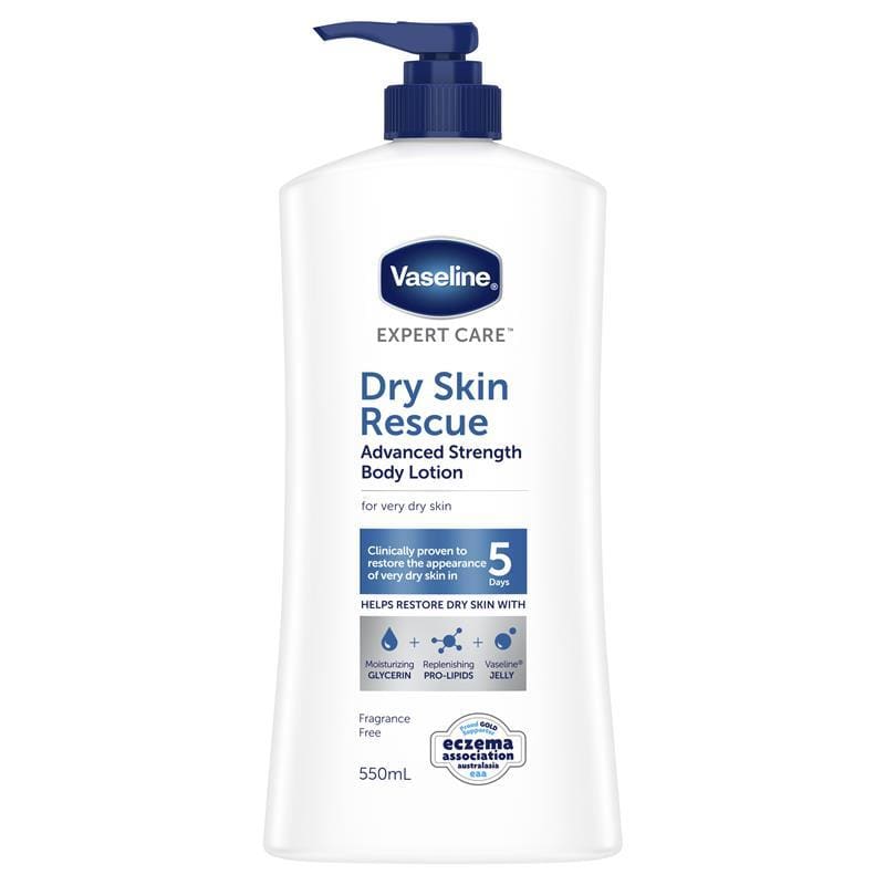 Vaseline Expert Care Dy Skin Rescue Advanced Strength Body Lotion 550ml front image on Livehealthy HK imported from Australia