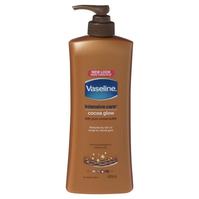 Vaseline Intensive Care Body Lotion Cocoa Glow 400ml front image on Livehealthy HK imported from Australia