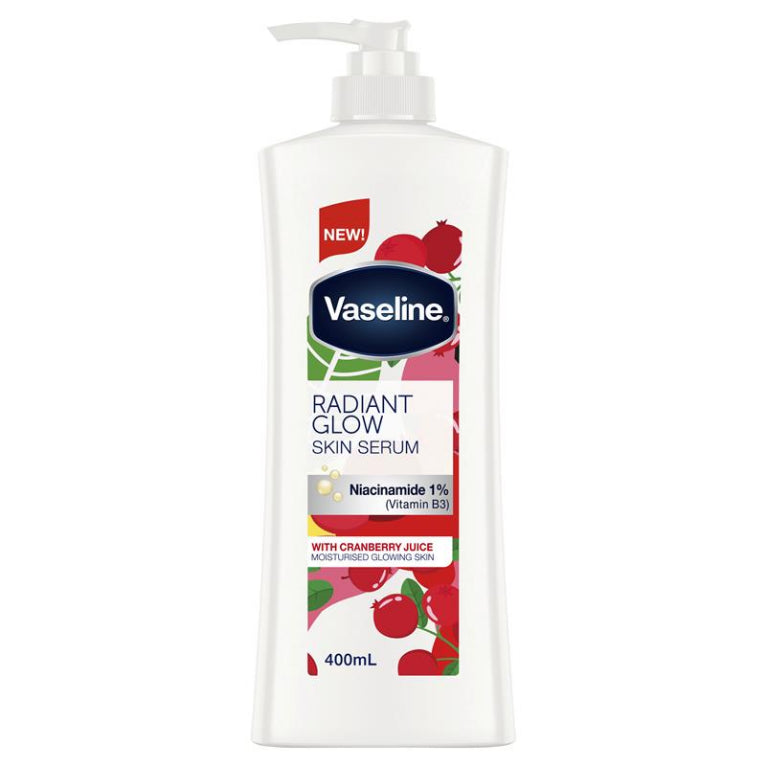 Vaseline Radiant Glow Skin Serum 400ml front image on Livehealthy HK imported from Australia