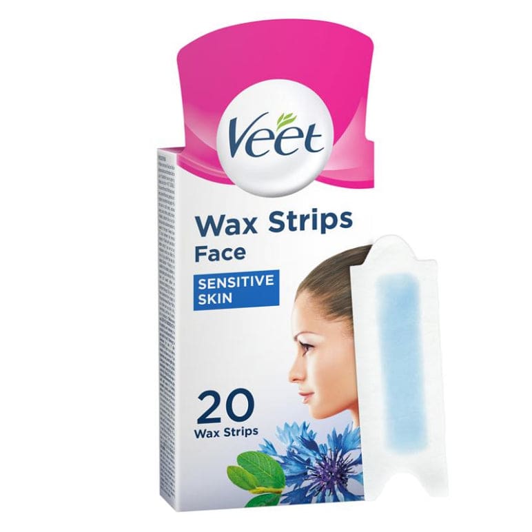 Veet Face Wax Strips Sensitive 20 front image on Livehealthy HK imported from Australia