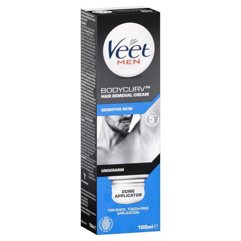 Veet For Men Bodycurv Dome Applicator Underarm Hair Removal Cream 100ml front image on Livehealthy HK imported from Australia