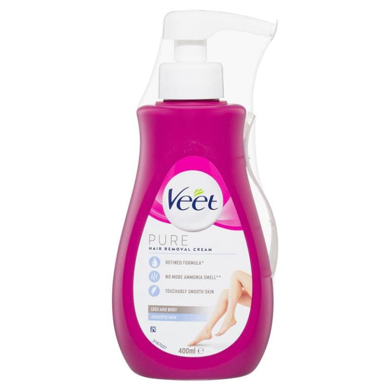 Veet Pure Hair Removal Cream Legs And Body Sensitive Skin 400ml front image on Livehealthy HK imported from Australia