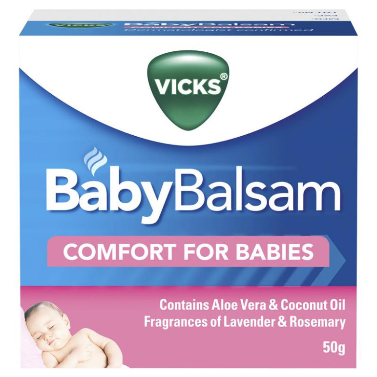 Vicks Baby Balsam Decongestant Chest Rub 50g front image on Livehealthy HK imported from Australia