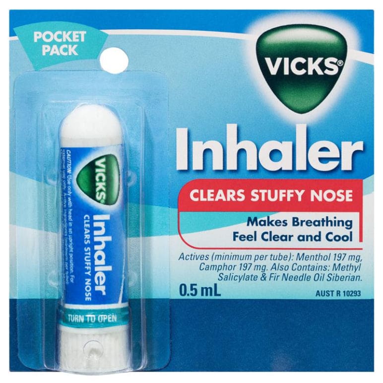 Vicks Nasal Spray Decongestant Inhaler 0.5mL front image on Livehealthy HK imported from Australia