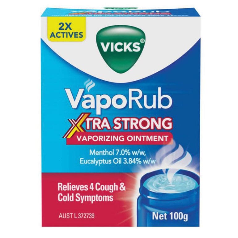 Vicks Vaporub Xtra Strong 100g front image on Livehealthy HK imported from Australia