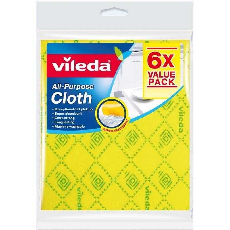 Vileda All Purpose Cloth 6 Pack front image on Livehealthy HK imported from Australia