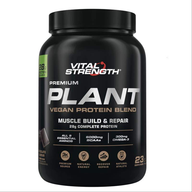 Vital Strength Plant Vegan Protein 1kg Chocolate front image on Livehealthy HK imported from Australia