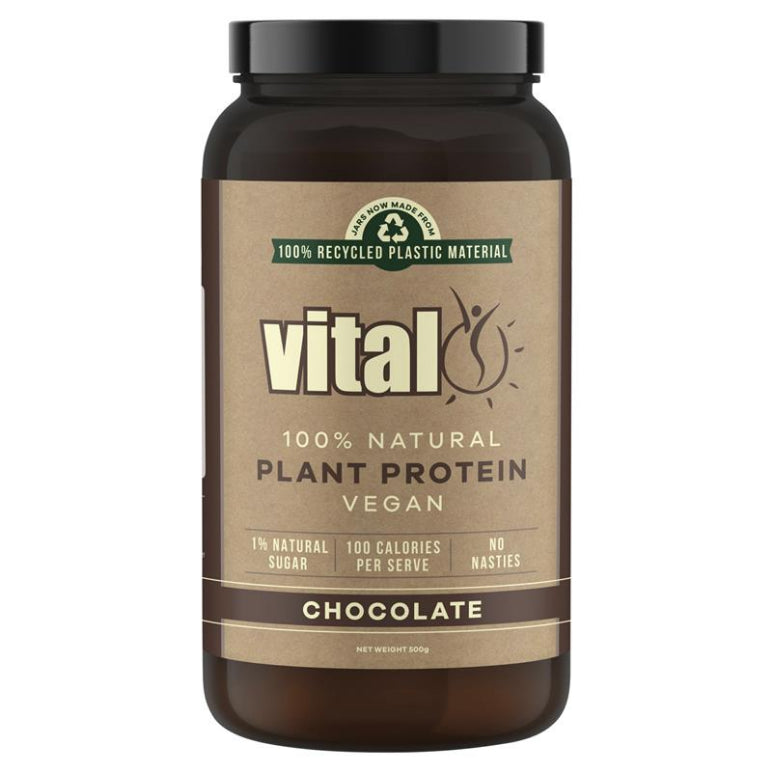 Vital Vegan Pea Protein Chocolate 500g front image on Livehealthy HK imported from Australia