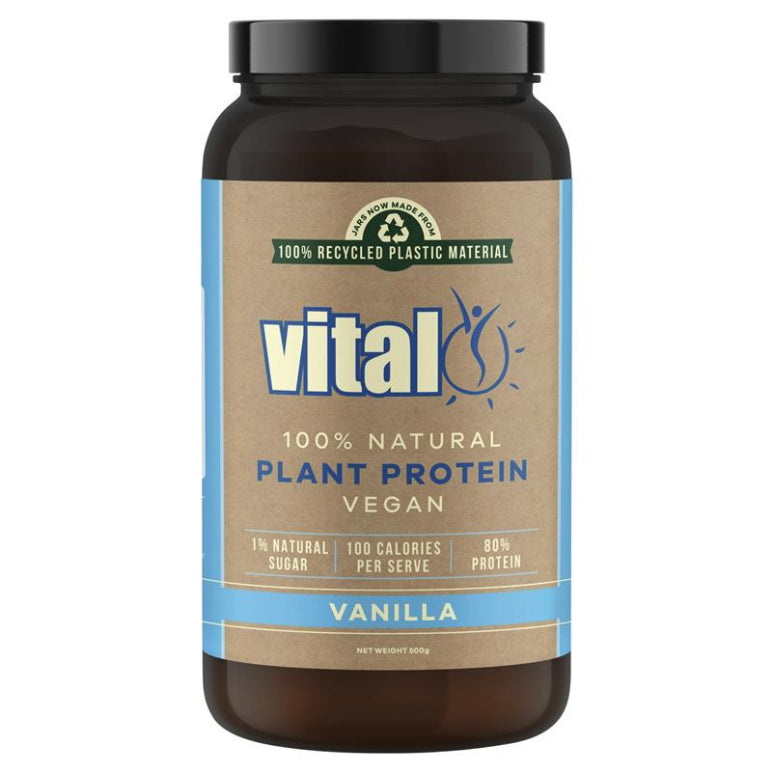 Vital Vegan Pea Protein Vanilla 500g front image on Livehealthy HK imported from Australia