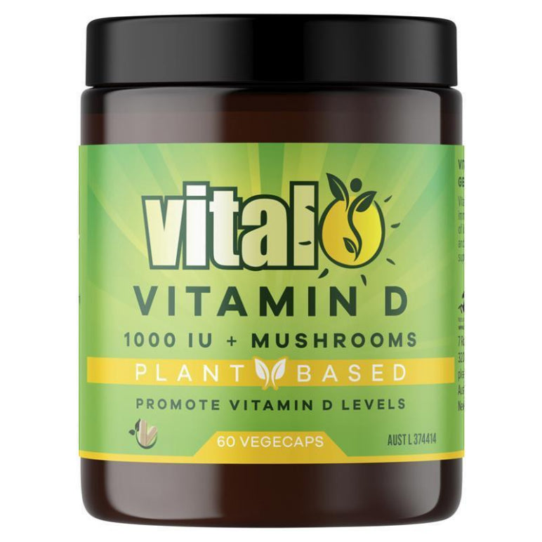 Vital Vegan Vitamin D 60 Vegecaps front image on Livehealthy HK imported from Australia