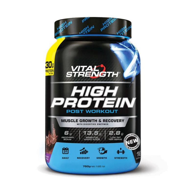 VitalStrength High Protein Chocolate 750g front image on Livehealthy HK imported from Australia