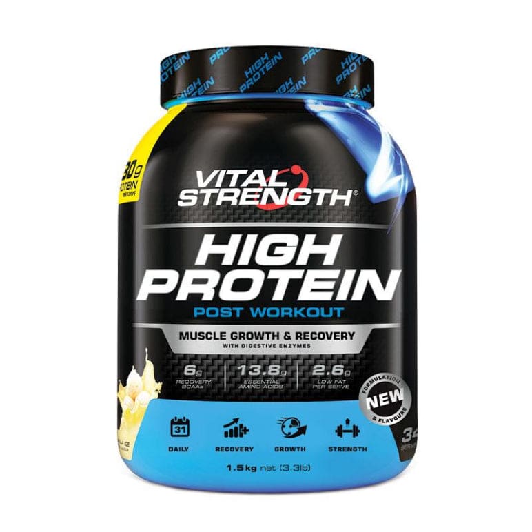 VitalStrength High Protein Vanilla 1.5kg front image on Livehealthy HK imported from Australia